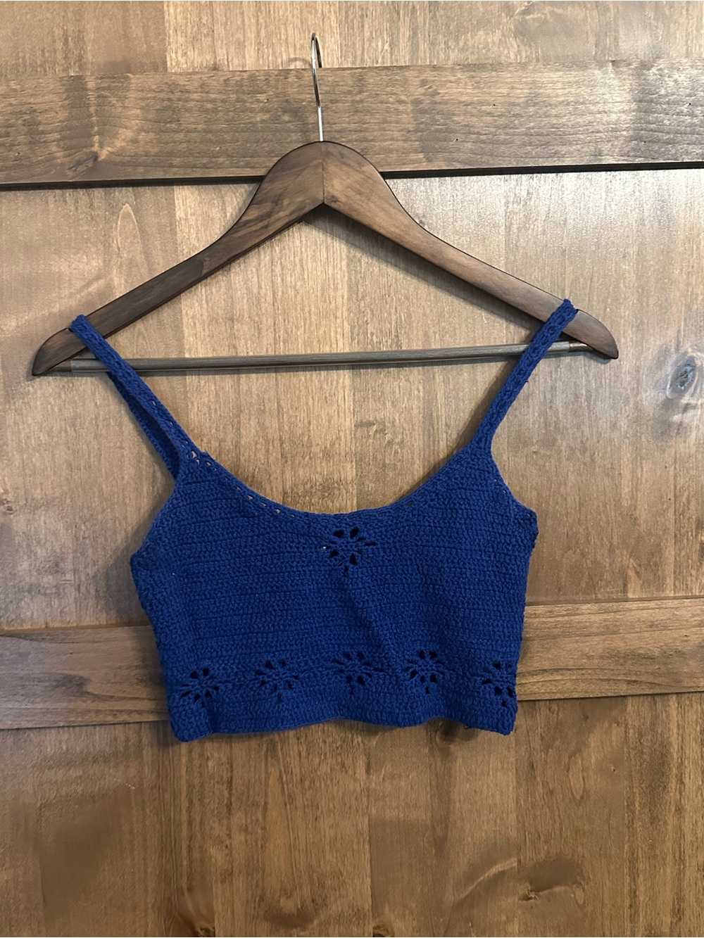 Free People Crochet Crop Top Womens Small Floral Boho Festival